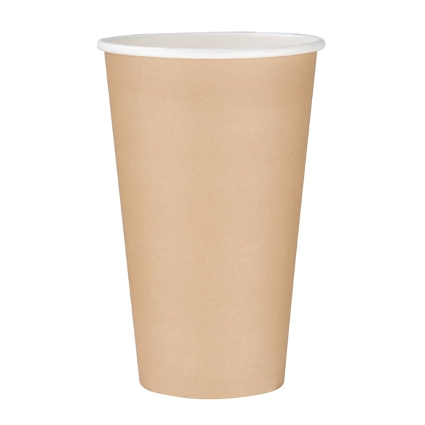 Fiesta Recyclable Single Wall Takeaway Coffee Cups Kraft 455ml / 16oz