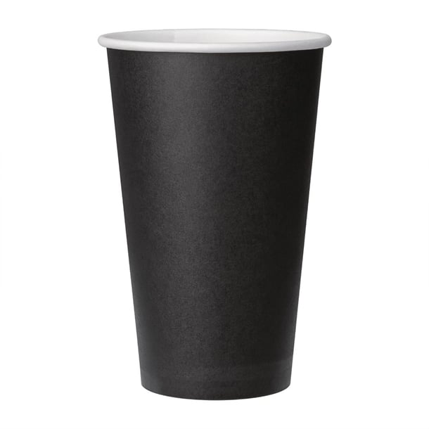 Fiesta Recyclable Coffee Cups Single Wall Black 455ml / 16oz (1000 Pack)