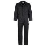 Mens Black 240gm Coveralls Zip Front
