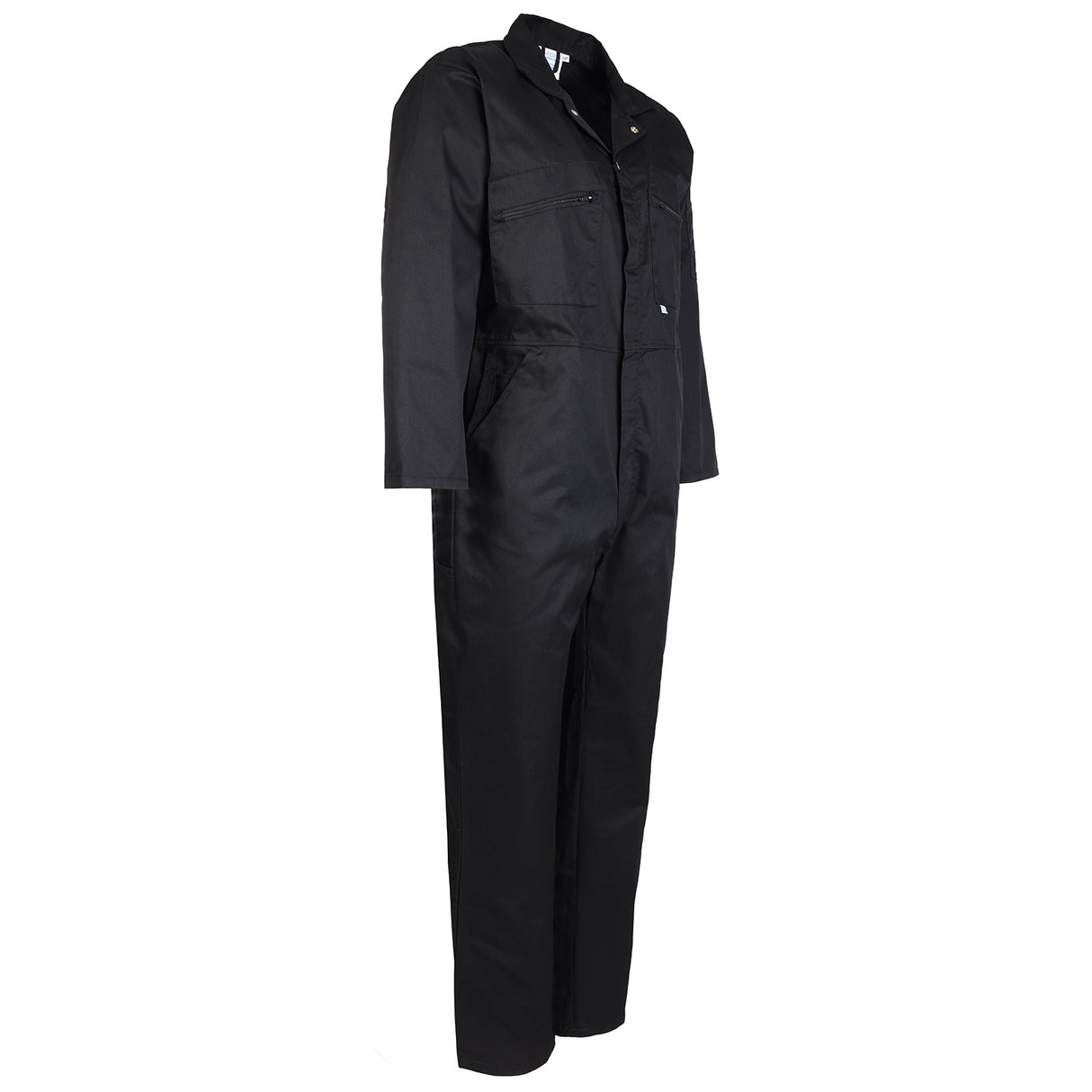 Mens Black 240gm Coveralls Zip Front
