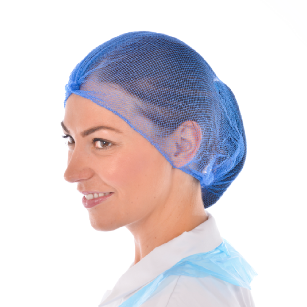 Disposable Blue Close Mesh Hairnets