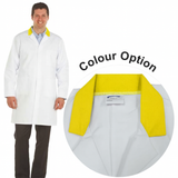 White Lab Coat with Yellow Collar - Men's (Unisex)