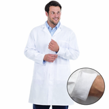 Men's White Lab Coat with Knitted Cuffs (Unisex)