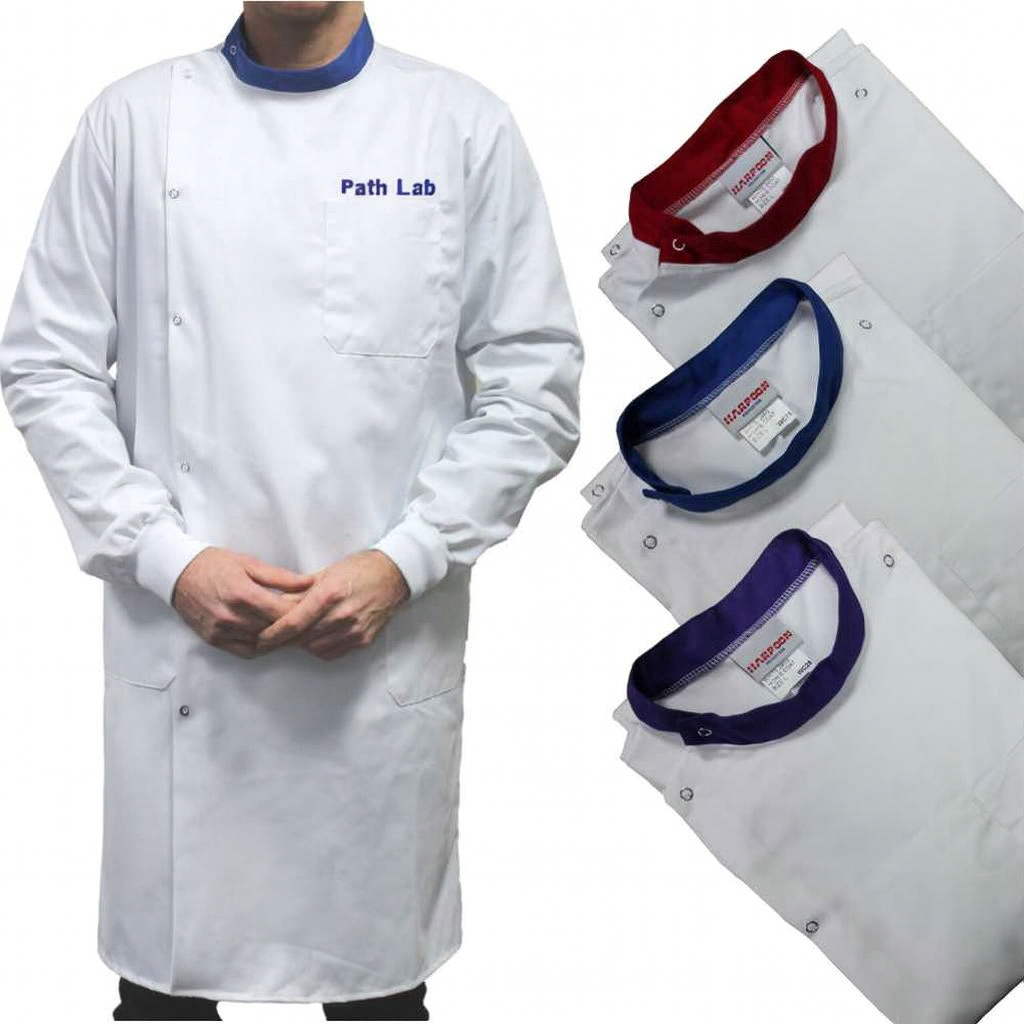 White Howie Lab Coats with Coloured Collar