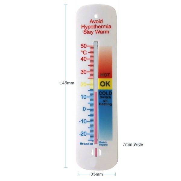 Brannan Hypothermia Wall Spirit Thermometer