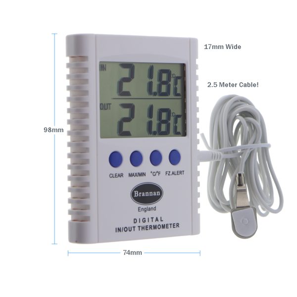 Brannan Digital Indoor/Outdoor Min/Max Thermometer