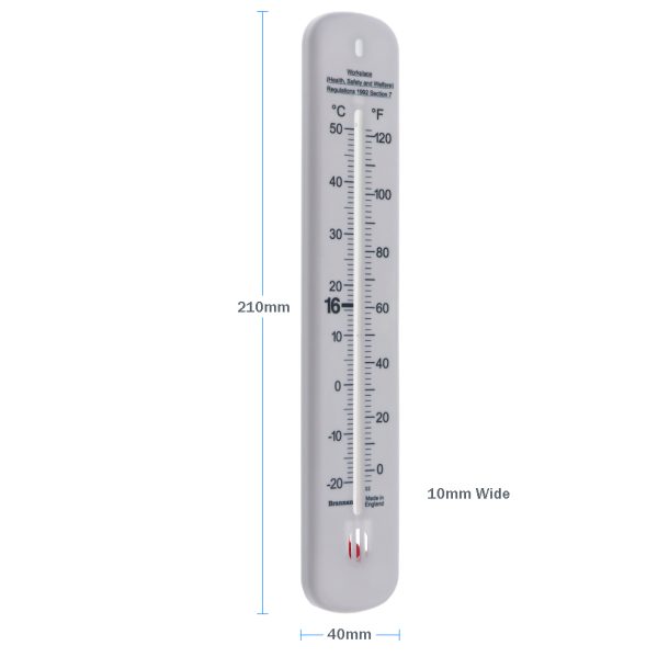 Brannan White Wall & Workplace Thermometer - 215mm