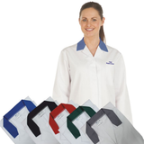 Ladies White Lab Coat with Coloured Collar