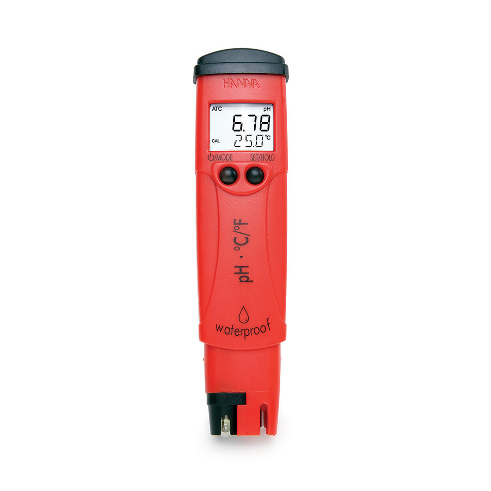 Hannan HI-98127 Pocket pHep4 Water Resistant pH Tester with Thermometer