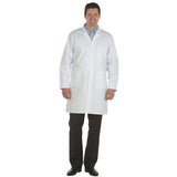 Men's White Lab Coat  - 245gm Polyester cotton