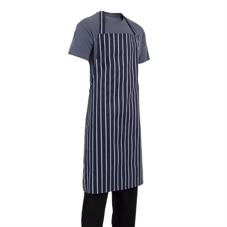 Whites XL Butchers Stripe Bib Apron Blue/White