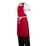 Red Full Length Bib Apron
