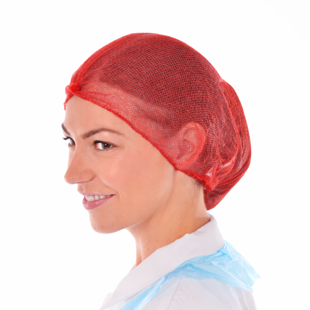Disposable Red Close Mesh Hairnets