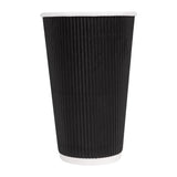 Fiesta Recyclable Ripple Wall Takeaway Coffee Cups Black 455ml