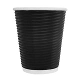 Fiesta Recyclable Coffee Cups Ripple Wall Black 225ml / 8oz