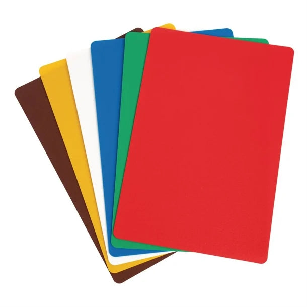 Hygiplas Antibacterial 6-Piece Colour-Coded Chopping Mats Set 450x300mm