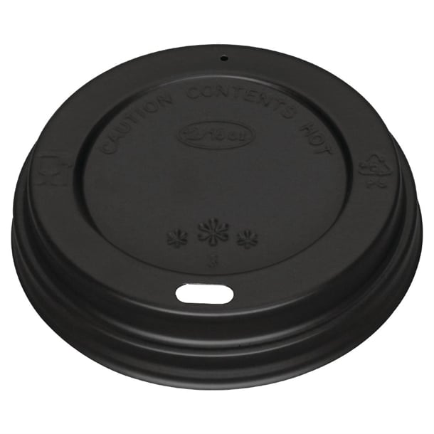 Fiesta Recyclable Coffee Cup Lids Black 340ml / 12oz & 455ml / 16oz (1000 Pack)