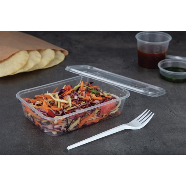 Fiesta Recyclable Plastic Microwavable Containers with Lid (250 Pack)