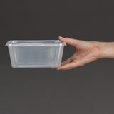 Fiesta Recyclable Plastic Microwavable Containers with Lid (250 Pack)