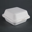 Fiesta Compostable Bagasse Burger Boxes with Bottom Ridges 157mm (500 Pack) - image 1