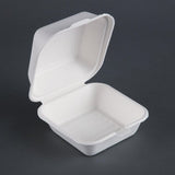 Fiesta Compostable Bagasse Burger Boxes with Bottom Ridges 157mm (500 Pack) - image 2