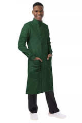 Premium Green Howie Lab Coat with Knitted Cuffs