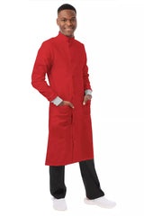 Premium Red Howie Lab Coat with Knitted Cuffs