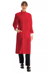 Premium Red Howie Lab Coat with Knitted Cuffs