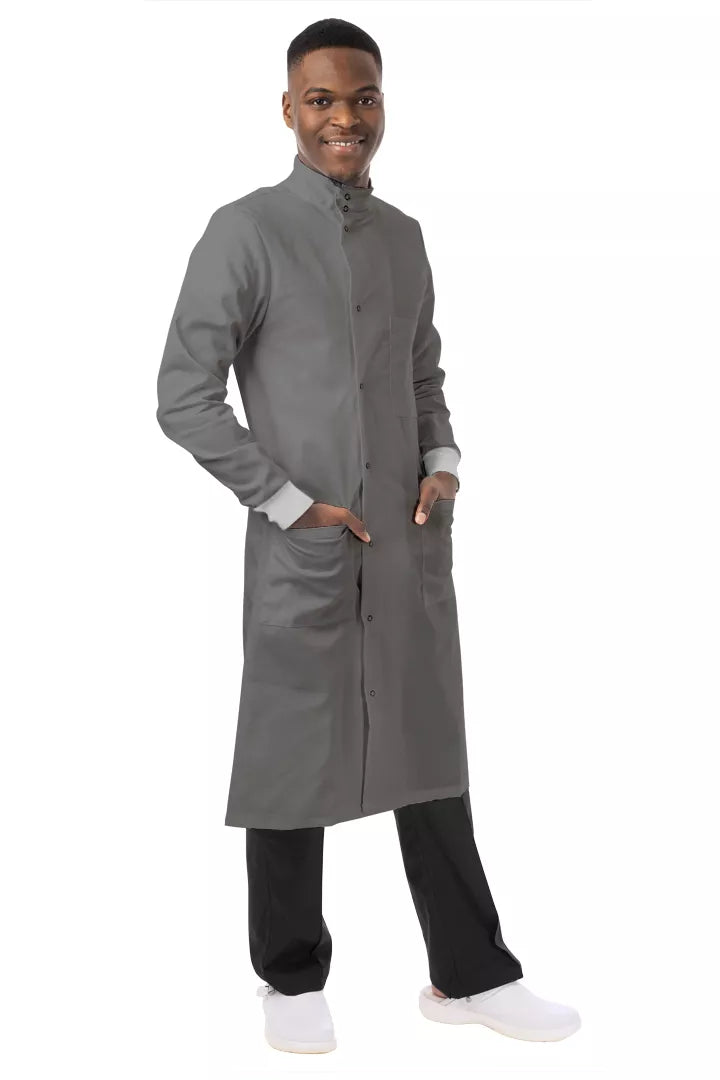 Premium Grey Howie Lab Coat with Knitted Cuffs