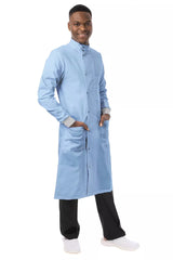 Premium Sky Blue Howie Lab Coat with Knitted Cuffs