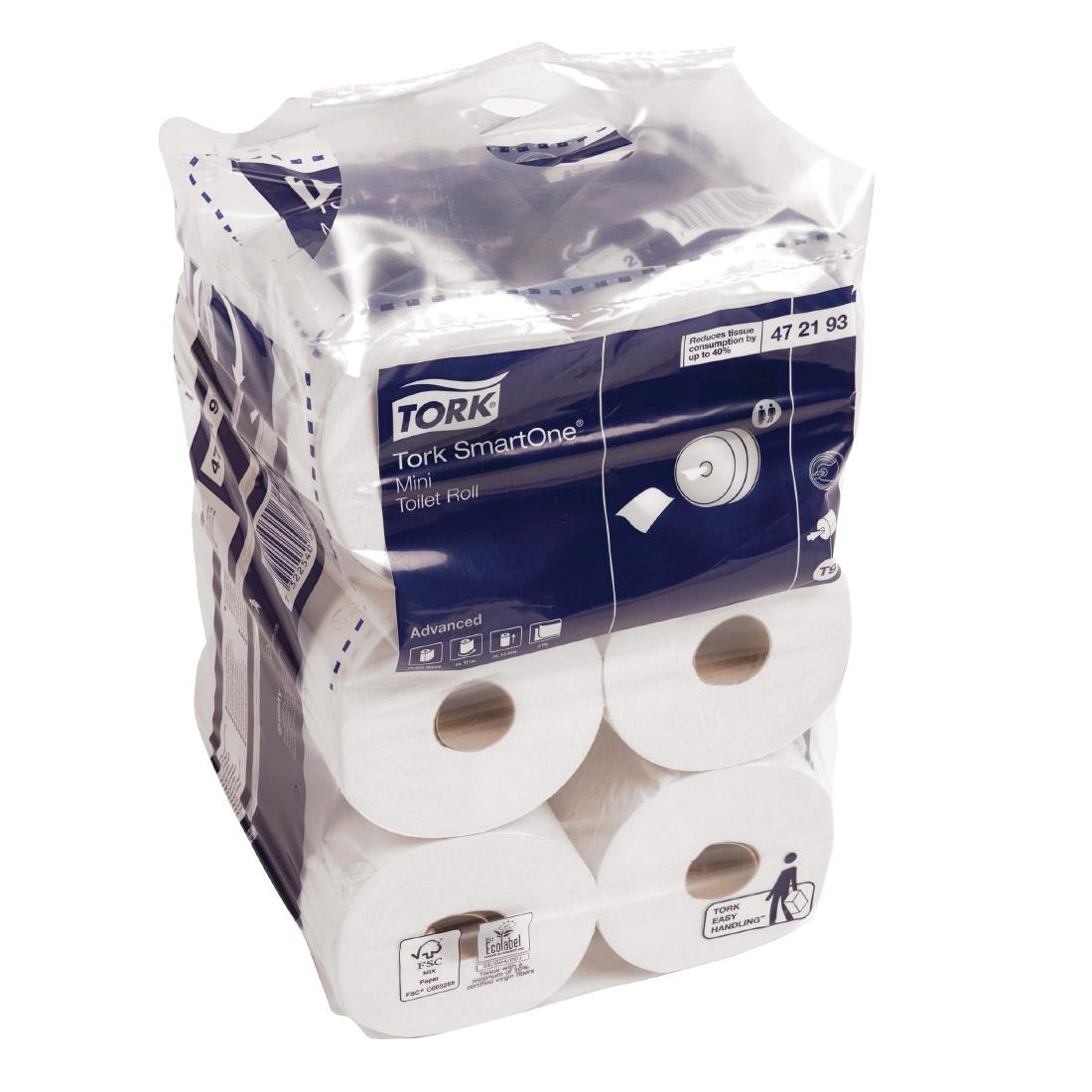 Tork SmartOne Mini Toilet Rolls White T9 (12 Pack) - image 2