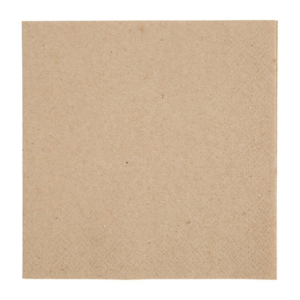 Fiesta Recyclable Recycled Cocktail Napkins 24x24cm 2ply 1/4 Fold Kraft (4000 Pack)