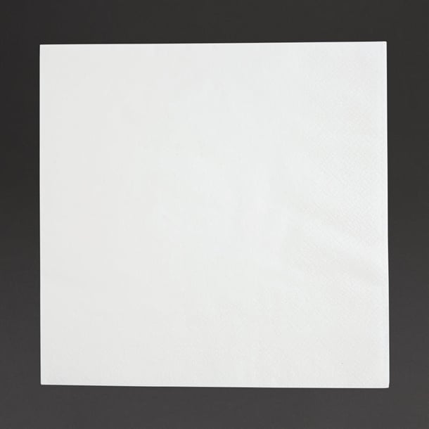 Fiesta Recyclable Lunch Napkins 30x30cm 1ply 1/4 Fold White (5000 Pack)
