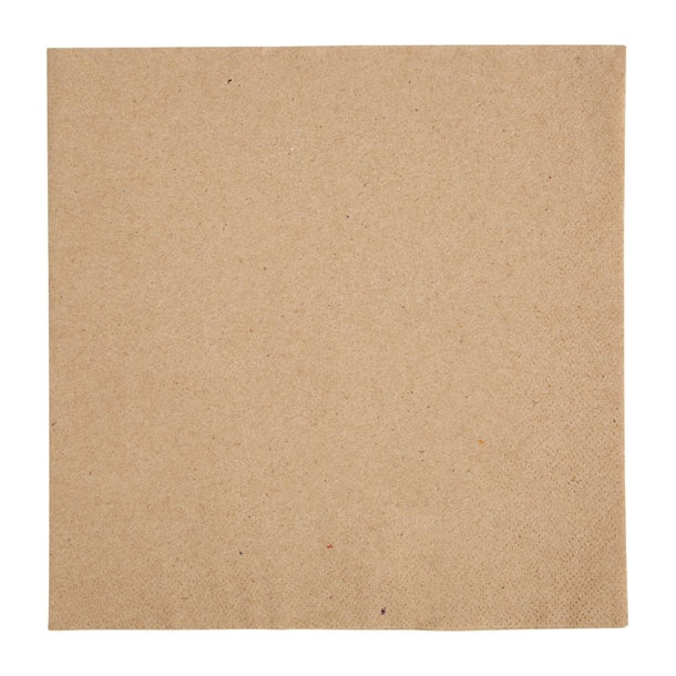 Fiesta Recyclable Recycled Dinner Napkins 40x40cm 2ply 1/4 Fold Kraft (2000 Pack)