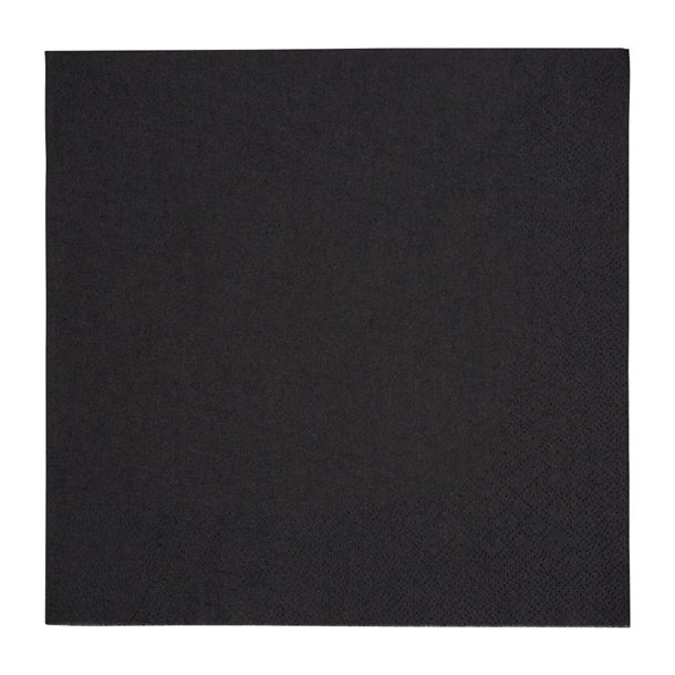 Fiesta Recyclable Dinner Napkin Black 40x40cm 3ply 1/4 Fold (1000 Pack)