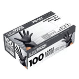 Box of x100 Supertouch Black Disposable Nitrile Diamond Grip Gloves