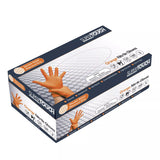 Box x100 Supertouch Orange Disposable Nitrile Diamond Grip Gloves