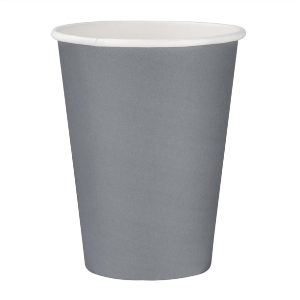 Fiesta Recyclable Coffee Cups Single Wall Charcoal 340ml / 12oz (1000 Pack)