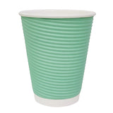 Fiesta Recyclable Coffee Cups Ripple Wall Turquoise 340ml / 12oz (500 Pack)
