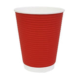 Fiesta Recyclable Coffee Cups Ripple Wall Red 340ml / 12oz