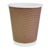 Fiesta Recyclable Coffee Cups Ripple Wall Kraft 225ml / 8oz