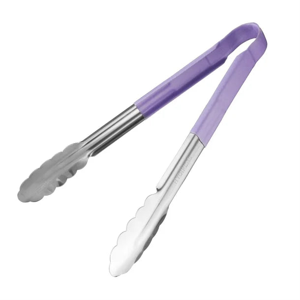 Hygiplas Purple Colour Coded Serving Tongs 300mm