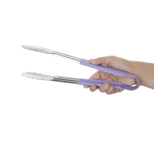 Hygiplas Purple Colour Coded Serving Tongs 300mm