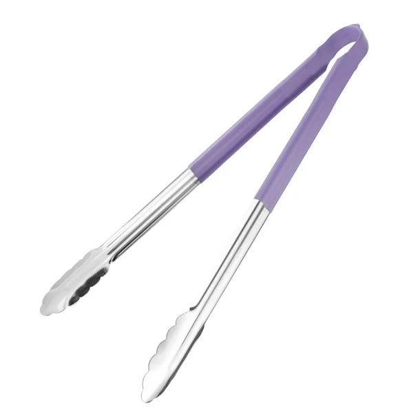Hygiplas Purple Colour Coded Serving Tongs 405mm