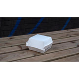 Notpla 5" Clamshell Burger Boxes - White (200 Pack) - image 4