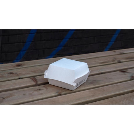 Notpla 5" Clamshell Burger Boxes - White (200 Pack) - image 4