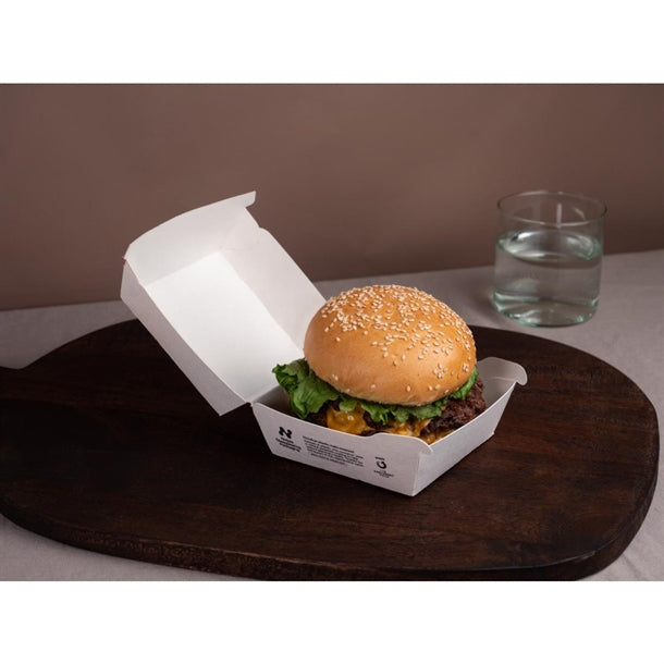 Notpla 5" Clamshell Burger Boxes - White (200 Pack) - image 5