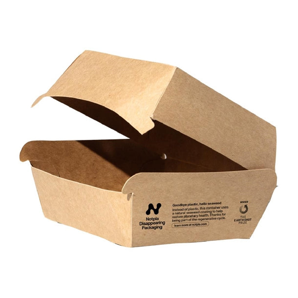 Notpla 5" Clamshell Burger Boxes - Kraft (200 Pack) - image 1