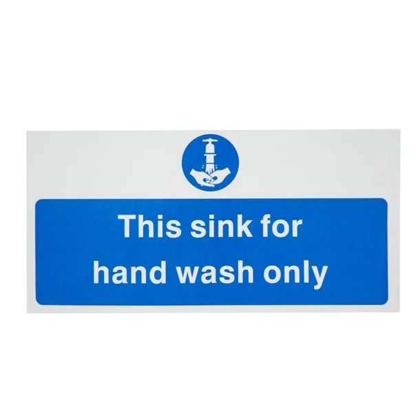 Hand Wash Only Sign – Self-Adhesive Vinyl 230 x 90mm
