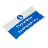 Hand Wash Only Sign – Self-Adhesive Vinyl 230 x 90mm